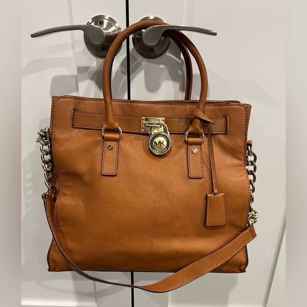 Michael Kors Tan Crossbody Bag with lock and key